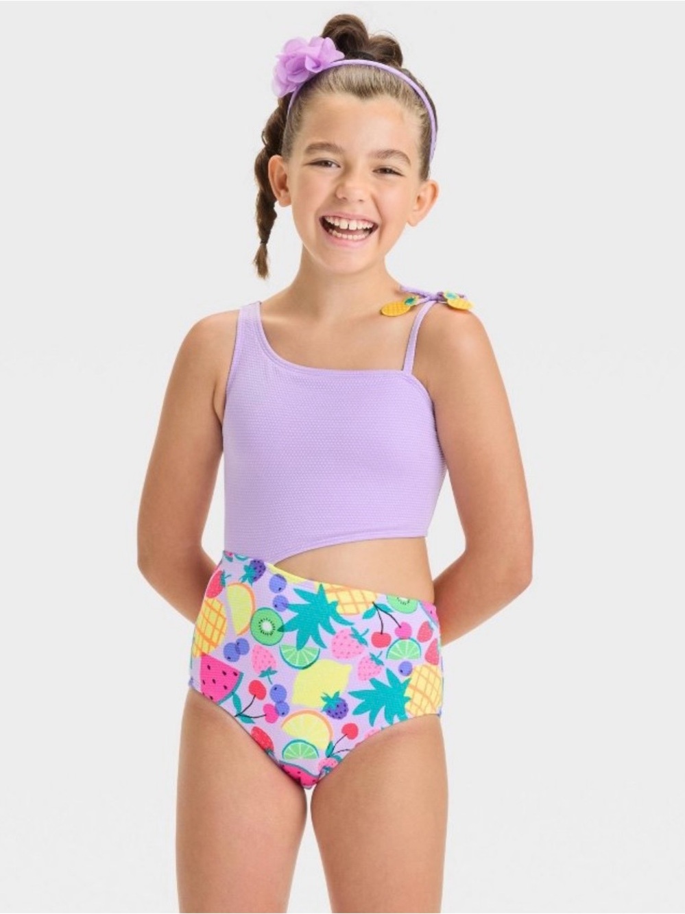Cat & Jack Tropical Smoothie Swimsuit
Girls XL Plus UPF 50 Fruit One
Piece